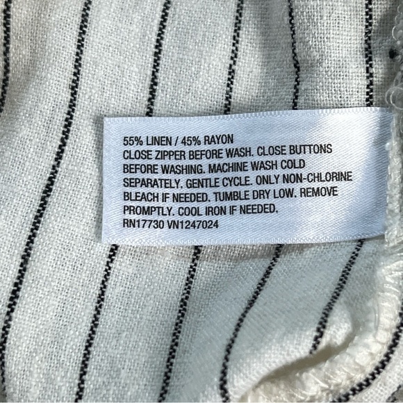 A New Day Linen Blend Striped High Waist Pleated Shorts Women’s Size 10 - Picture 7 of 7
